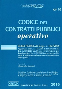 ALESSANDRO CACCIARI, Codice di contratti pubblici operativo