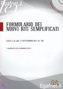 DI GIOIA - SPIRITO, Formulario dei nuovi riti semplificati