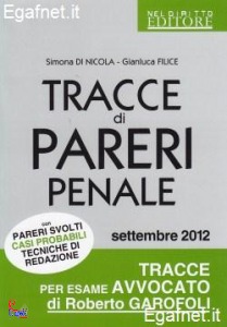 DI NICOLA - FILICE, Tracce di pareri penale. 2012