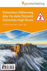 CARTA, Alta Via delle Dolomiti n. 2 carta 1:25.000 + 3D