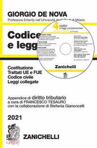 DE NOVA GIORGIO, Codice civile +leggi collegate +triburario 2021+cd