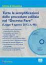 DI NICOLA MARIO, Tutte le semplificazioni delle procedure edilizie