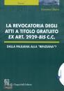 OBERTO GIACOMO, La revocatoria degli atti a titolo gratuito